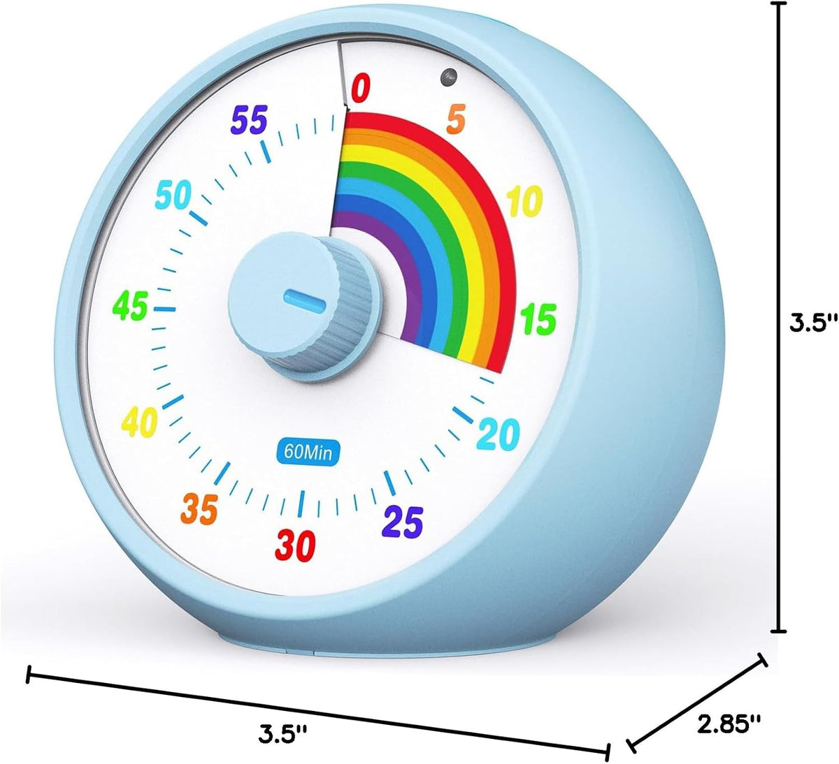 Visual Timer for Kids, 60-Minute Countdown Timer for Classroom Office Kitchen, Desk Timer Kids Time Management Tools with Silent Operation, Pomodoro Time Rainbow Pattern (Pink)
