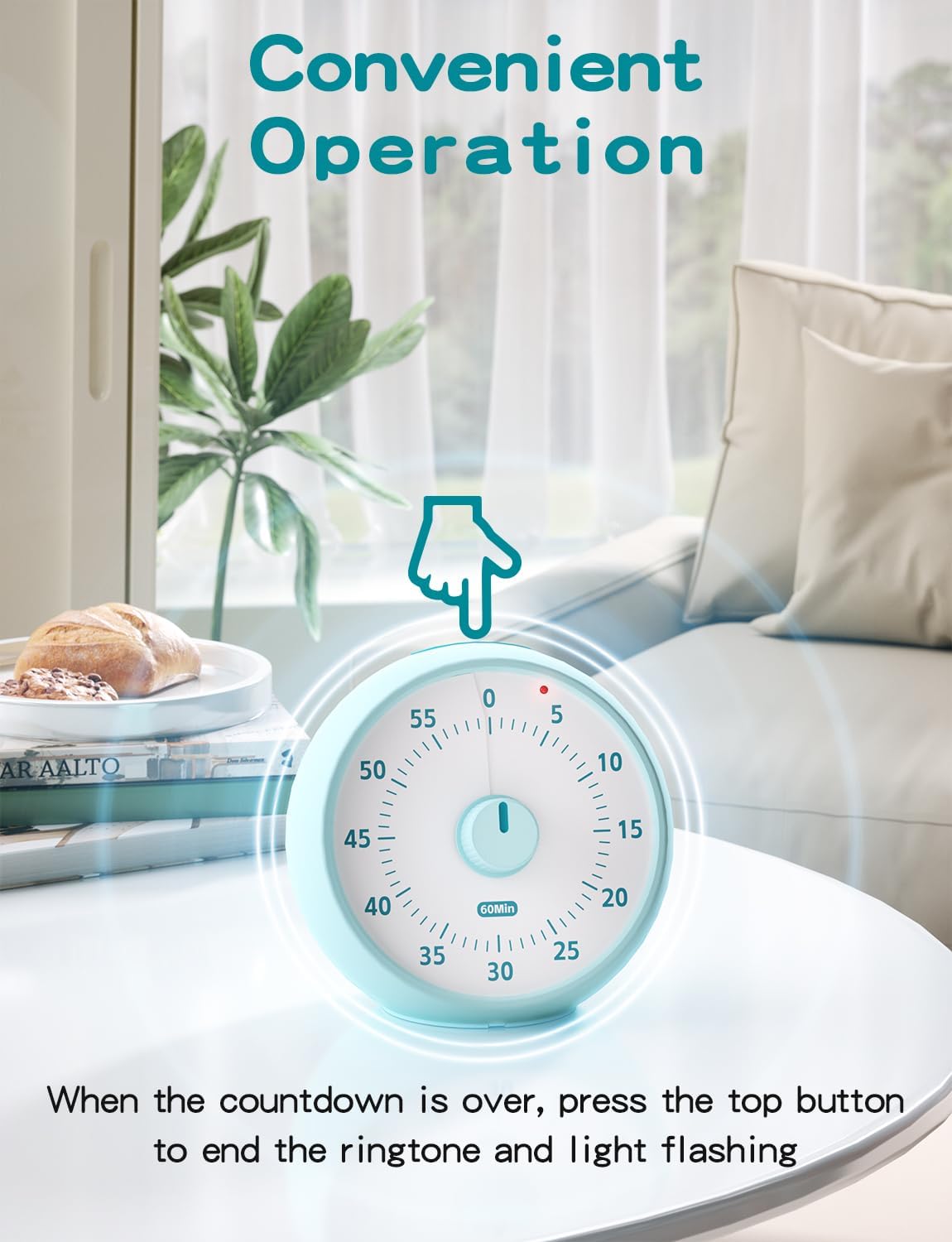 Visual Timer for Kids, 60-Minute Countdown Timer for Classroom Office Kitchen, Desk Timer Kids Time Management Tools with Silent Operation, Pomodoro Time Rainbow Pattern (Pink)