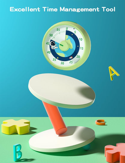 Visual Timer for Kids, 60-Minute Countdown Timer for Classroom Office Kitchen, Desk Timer Kids Time Management Tools with Silent Operation, Pomodoro Time Rainbow Pattern (Pink)