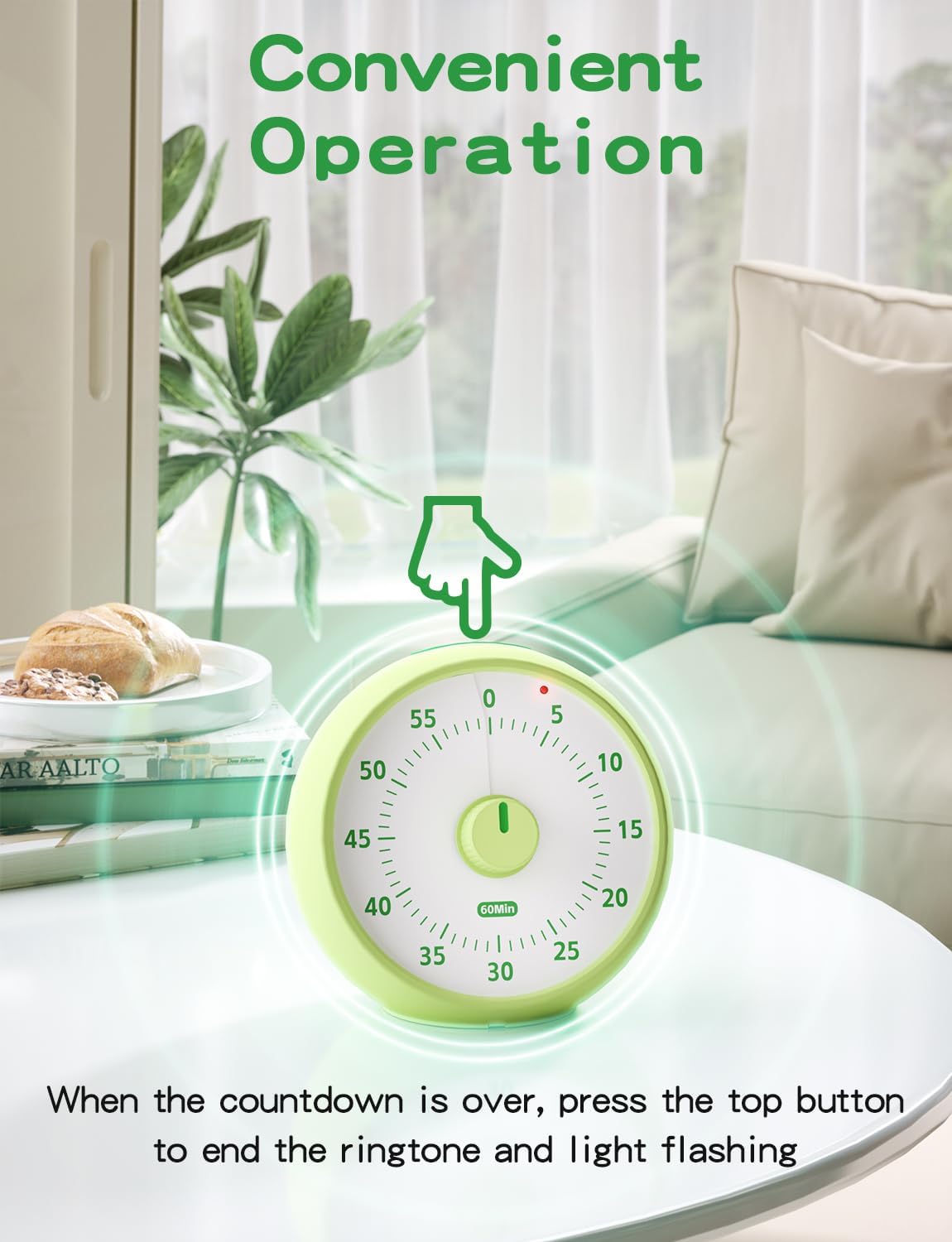 Visual Timer for Kids, 60-Minute Countdown Timer for Classroom Office Kitchen, Desk Timer Kids Time Management Tools with Silent Operation, Pomodoro Time Rainbow Pattern (Pink)