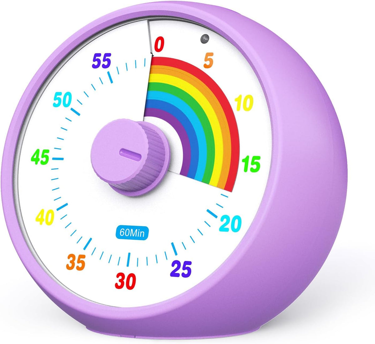 Visual Timer for Kids, 60-Minute Countdown Timer for Classroom Office Kitchen, Desk Timer Kids Time Management Tools with Silent Operation, Pomodoro Time Rainbow Pattern (Pink)