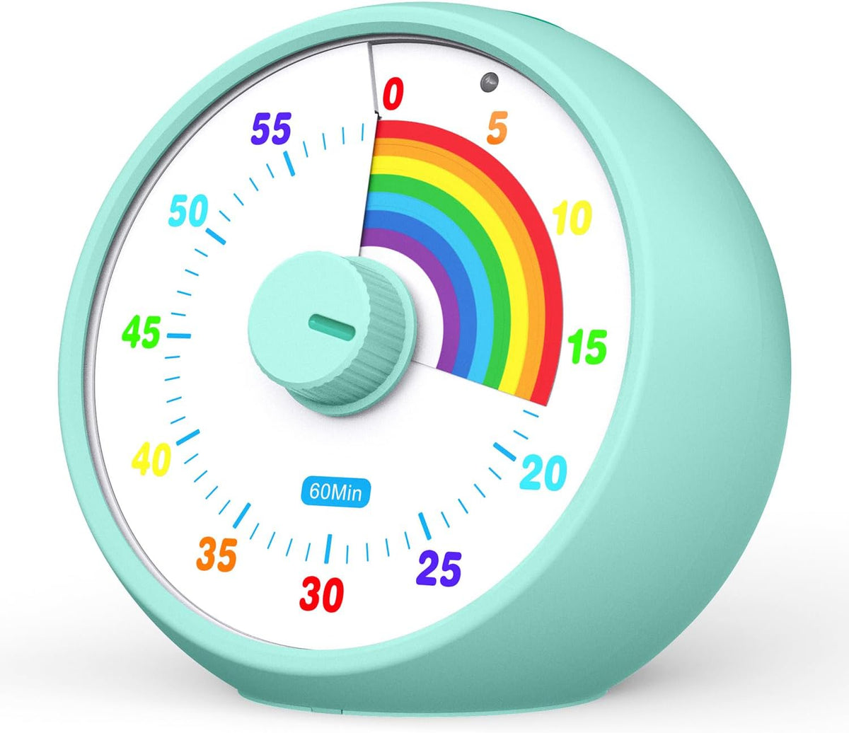 Visual Timer for Kids, 60-Minute Countdown Timer for Classroom Office Kitchen, Desk Timer Kids Time Management Tools with Silent Operation, Pomodoro Time Rainbow Pattern (Pink)