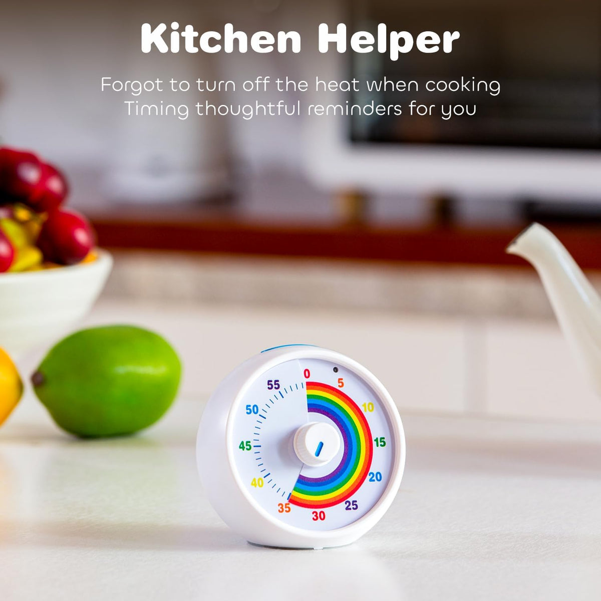 Visual Timer for Kids, 60-Minute Countdown Timer for Classroom Office Kitchen, Desk Timer Kids Time Management Tools with Silent Operation, Pomodoro Time Rainbow Pattern (Pink)