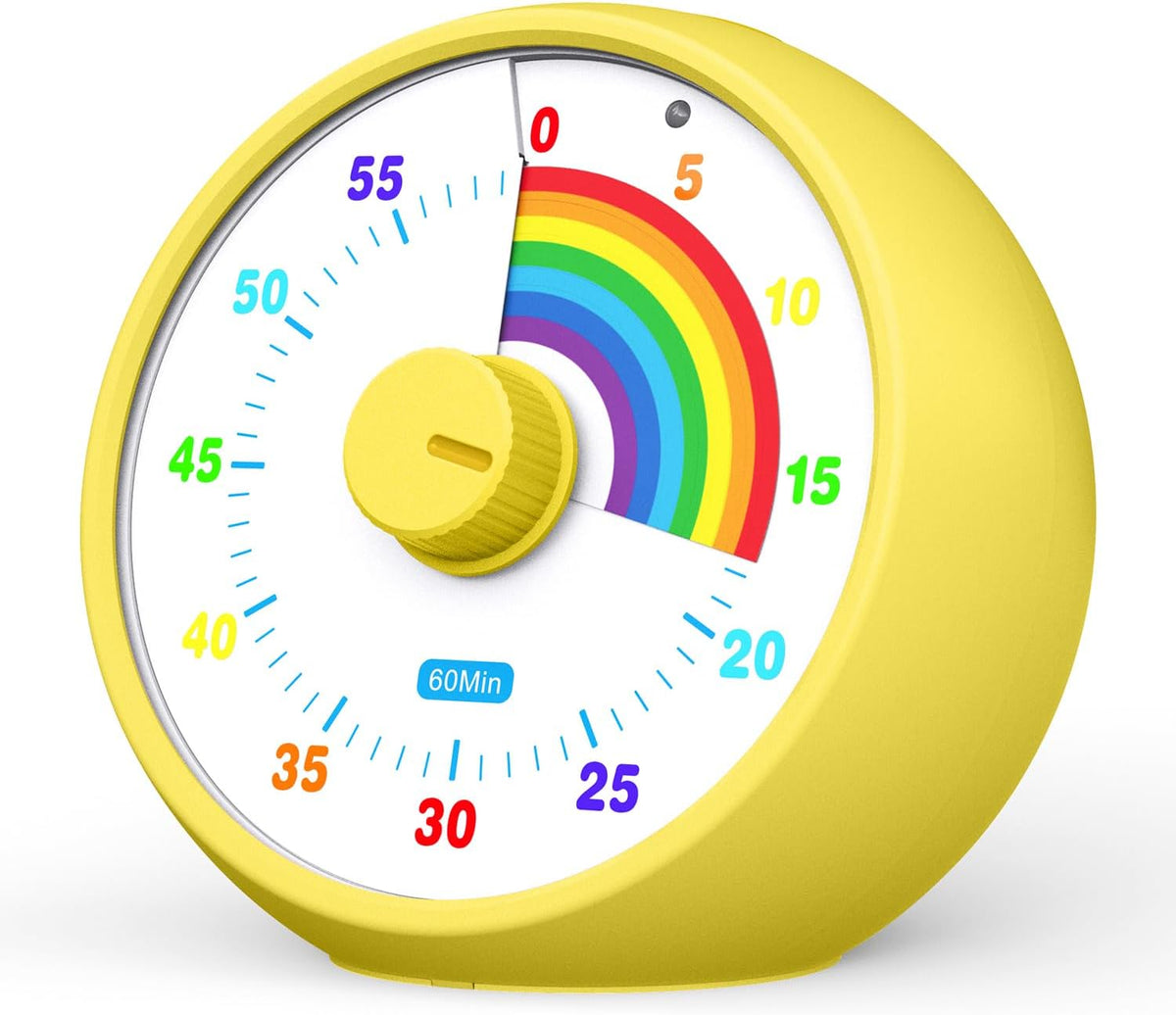 Visual Timer for Kids, 60-Minute Countdown Timer for Classroom Office Kitchen, Desk Timer Kids Time Management Tools with Silent Operation, Pomodoro Time Rainbow Pattern (Pink)