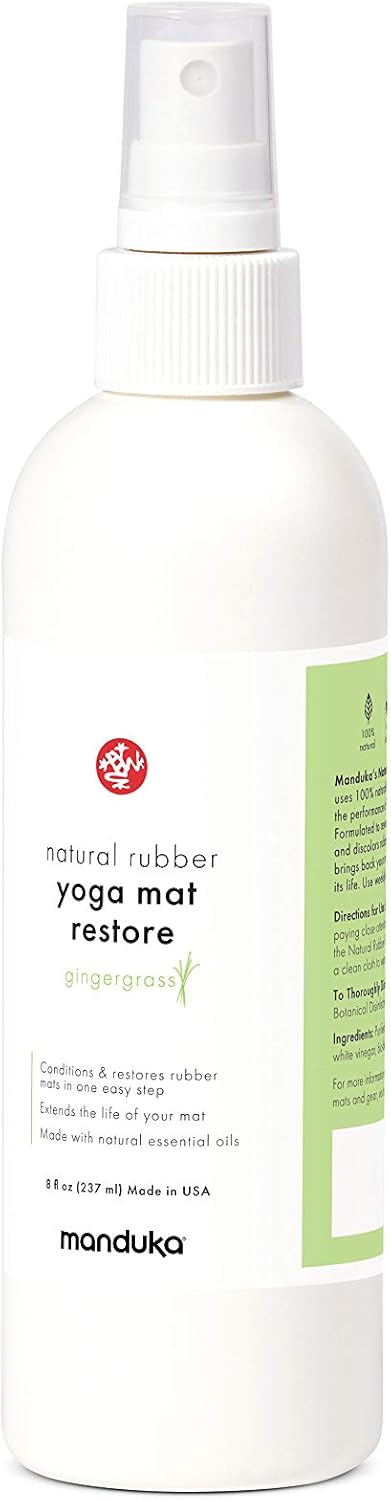 Yoga Natural Rubber Restore - Condition and Restore, 100% Natural, Essential Oils, Non Irritating, Pet Friendly, Lemongrass, 32oz (946ml)
