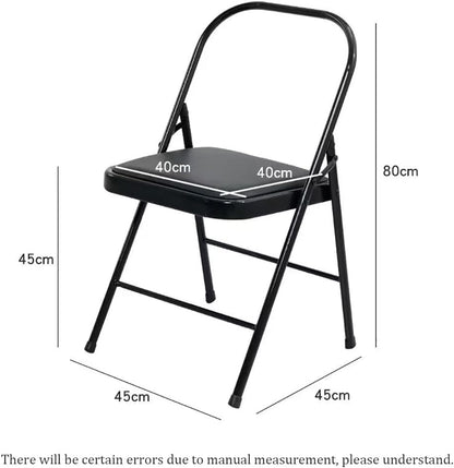 Metal Yoga Chair,Iyengar Auxiliary Chair,Folding and Portable Reinforced Yoga Chair,Backless Chair Yoga Chair Prop Balance Training,Brown