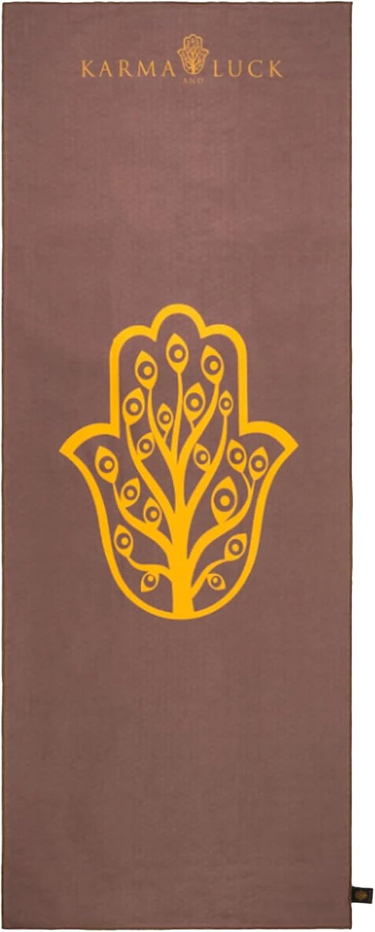 Grounded Grace Yoga Towel, Rooted Energy for Strength & Balance, Non-Slip Hot Yoga Mat Towel with Silicone Base, Highly Absorbent Terry Suede, 26” x 72”
