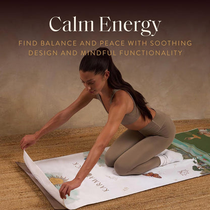 Grounded Grace Yoga Towel, Rooted Energy for Strength & Balance, Non-Slip Hot Yoga Mat Towel with Silicone Base, Highly Absorbent Terry Suede, 26” x 72”