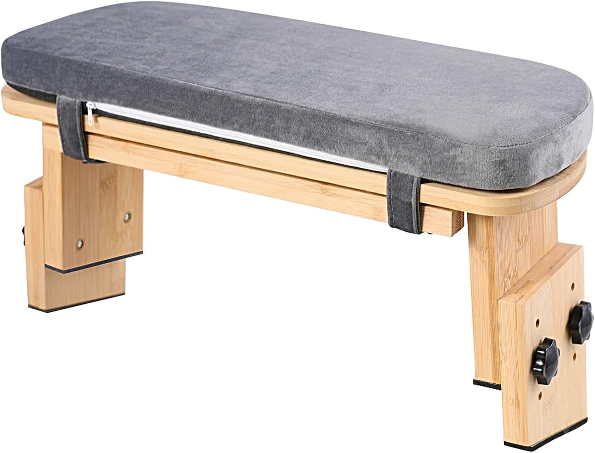 Adjustable Height Meditation Bench with Velvet Cushion