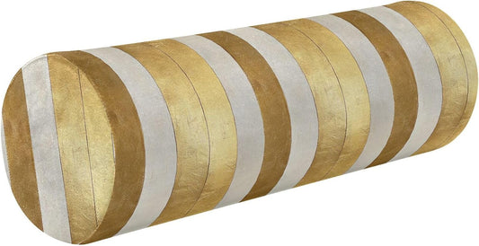 Yoga Bolster Pillow Round Neck Roll Pillow Bed Round Pillow for Baby Cylinder Decorative Pillow Bolster Pillow Covers with Zipper Gold Stripe