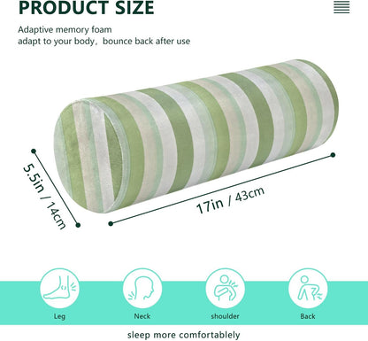 Yoga Bolster Pillow Round Neck Roll Pillow Bed Round Pillow for Baby Cylinder Decorative Pillow Bolster Pillow Covers with Zipper Gold Stripe