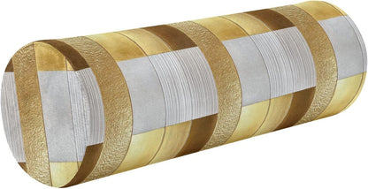 Yoga Bolster Pillow Round Neck Roll Pillow Bed Round Pillow for Baby Cylinder Decorative Pillow Bolster Pillow Covers with Zipper Gold Stripe