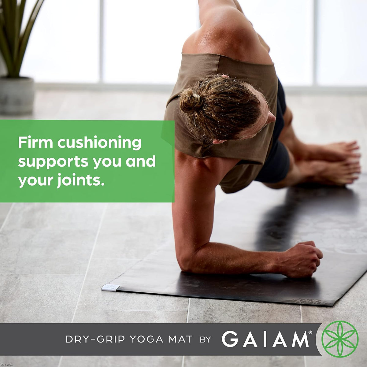 Dry-Grip Yoga Mat, Non-Slip, Hot Yoga