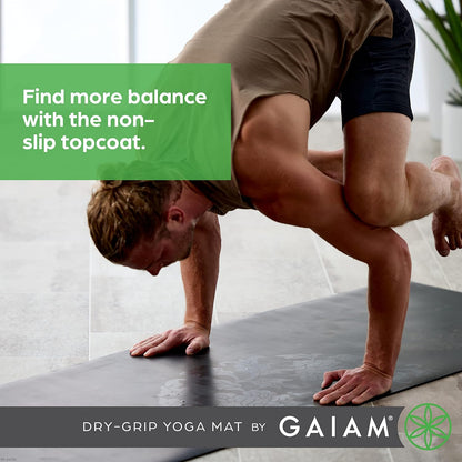 Dry-Grip Yoga Mat, Non-Slip, Hot Yoga