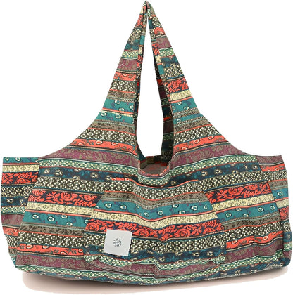 Boho-Style Extra Large Multi-Functional Yoga Mat Tote Bag, Durable and Versatile Carry-All for Yoga Essentials