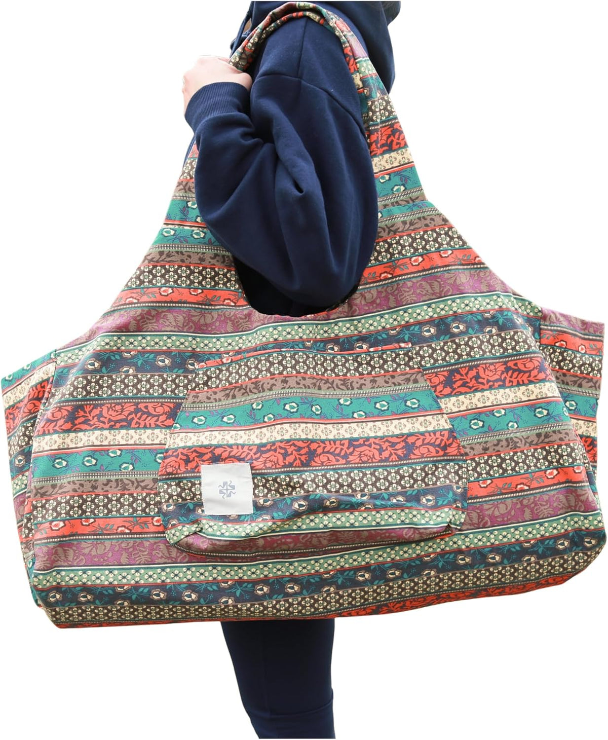 Boho-Style Extra Large Multi-Functional Yoga Mat Tote Bag, Durable and Versatile Carry-All for Yoga Essentials