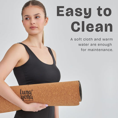 Cork Yoga Mat - Eco-Friendly Non-Slip Natural Cork & Non-Toxic Rubber Base for Women & Men, 4mm Thick for Hot Yoga/Pilates/Fitness, 72"x24" Durable Sustainable Design for Home/Studio/Outdoor