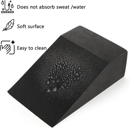 2 Pcs Yoga Foam Squat Wedge Blocks, Professional Squat Ramp for Heel Elevated Squat, Lightweight Calf Stretcher Slant Board for Fitness, Squat, Push Up, Weightlifting