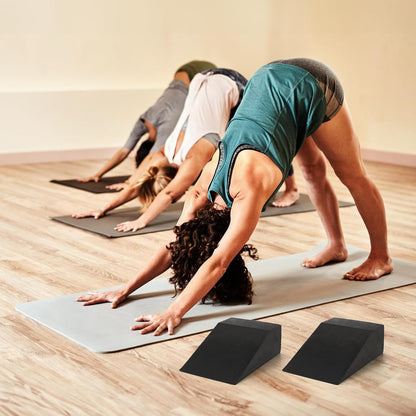 2 Pcs Yoga Foam Squat Wedge Blocks, Professional Squat Ramp for Heel Elevated Squat, Lightweight Calf Stretcher Slant Board for Fitness, Squat, Push Up, Weightlifting