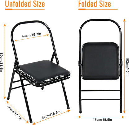 INNOLIFE Yoga Auxiliary Chair - Backless, Relieve Neck & Back Pain, Abs & Core Training, Balance Handstand, Flexibility & Strength
