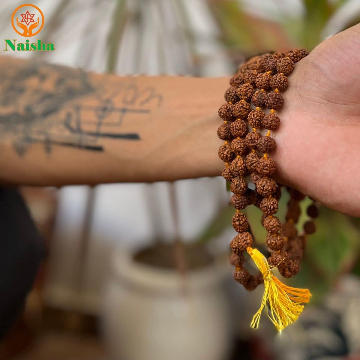 7mm Rudraksha Mala Necklace Prayer Beads Meditation Yoga Rosary