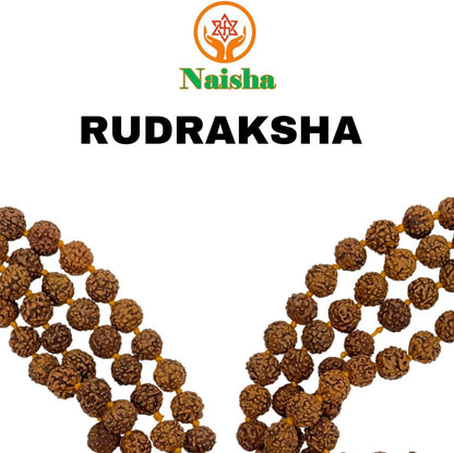 7mm Rudraksha Mala Necklace Prayer Beads Meditation Yoga Rosary