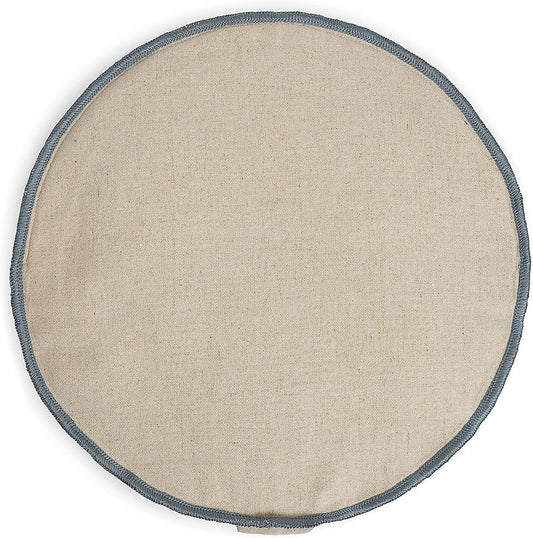 Round Organic Meditation Cushion Zafu - Buckwheat Meditation Pillow for Yoga and Mindfulness - Adjustable Height - Floor Cushion - GOTS Certified Cotton Washable Cover - 13x7 - dune
