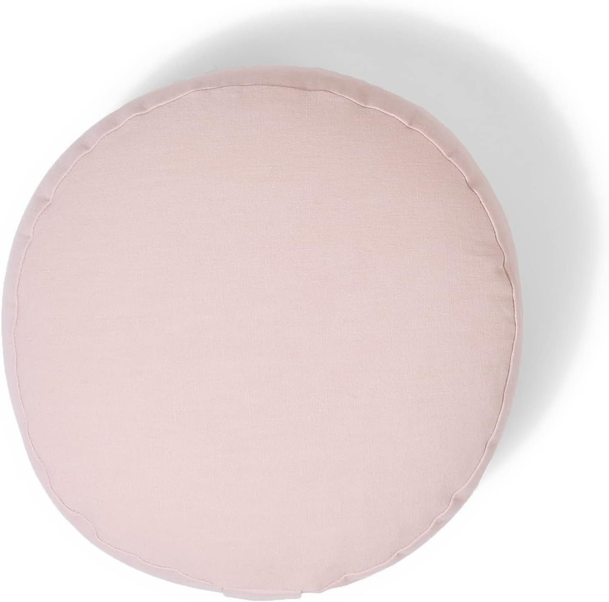 Round Organic Meditation Cushion Zafu - Buckwheat Meditation Pillow for Yoga and Mindfulness - Adjustable Height - Floor Cushion - GOTS Certified Cotton Washable Cover - 13x7 - dune