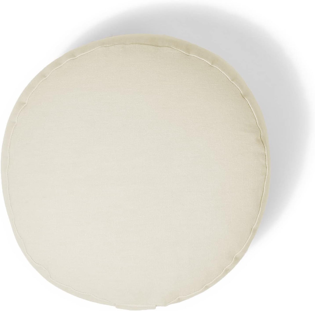 Round Organic Meditation Cushion Zafu - Buckwheat Meditation Pillow for Yoga and Mindfulness - Adjustable Height - Floor Cushion - GOTS Certified Cotton Washable Cover - 13x7 - dune