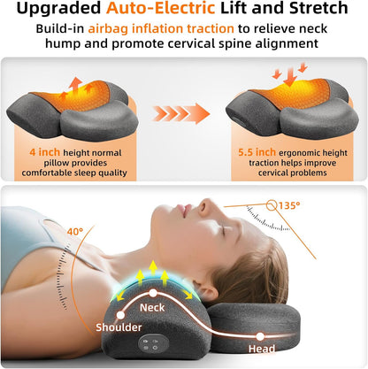 Upalled Cordless Heated Neck Massager Pillow for Pain Relief Deep Tissue