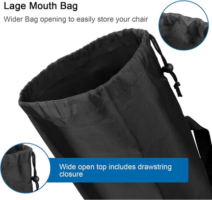 2PCS Black Long Drawstring Oxford Polyester Organiser Bag 32x9.5inch Camping Chair Replacement Travel Tent Storage Carrying Sports Gear Large Bag