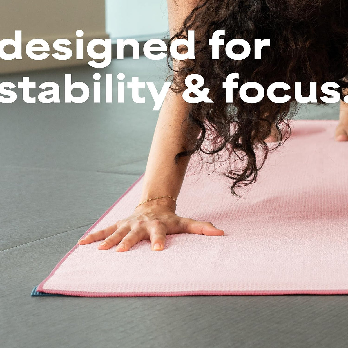. Aura Microfiber Yoga Mat Towel with Grip, 24" x 72", Pink | Silicone Grip Backing, Soft and Absorbent, Quick-Dry for Gym, Pilates, and Hot Yoga, Compact for Gym Bag, Machine Washable