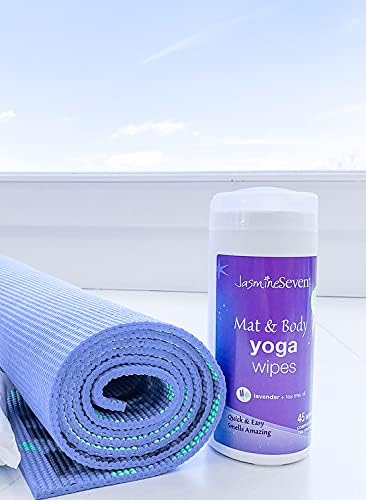 Yoga Wipes for Body and Mat - Natural Lavender and Tea Tree - 45 Wipes in Resealable Canister