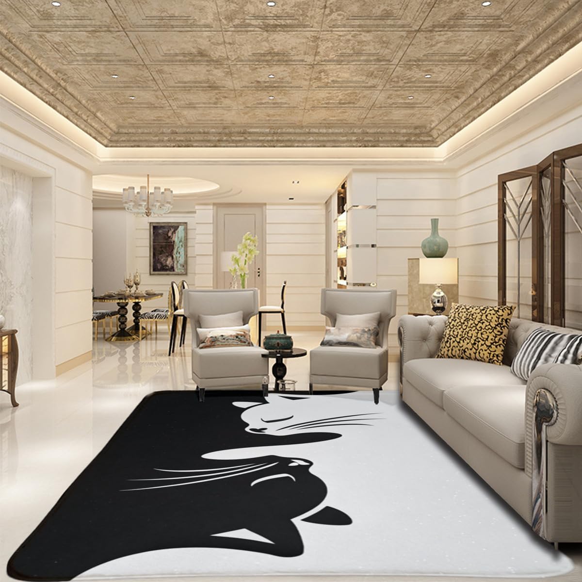 Butterfly Carpet Area Rug - Lovely Butterflies Printed Carpets for Kids Butterfly Theme Living Room Indoor Bedroom Decor Soft Polyester Yoga Mat 2'x3'