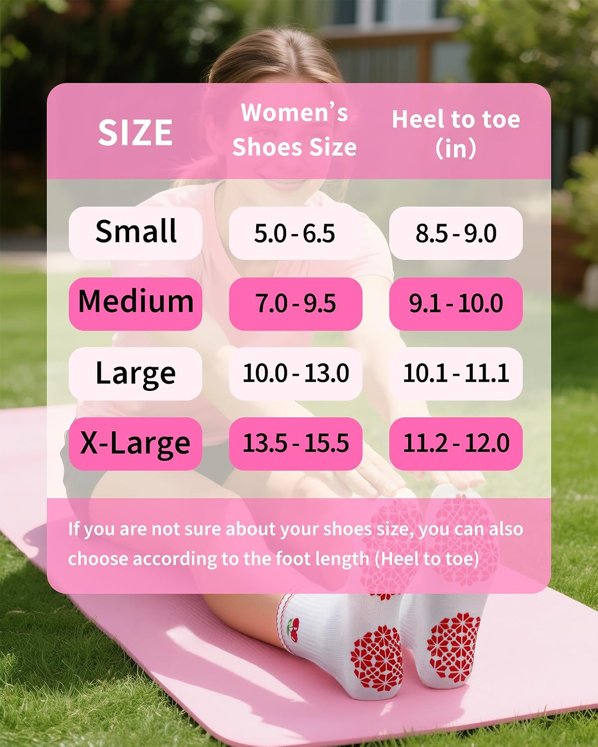 Women Pilates Grip Socks, Crew Sticky Socks