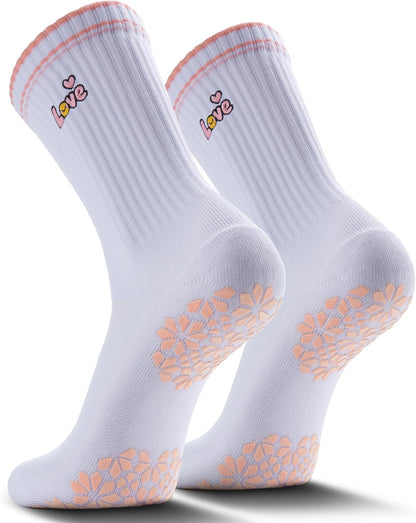 Women Pilates Grip Socks, Crew Sticky Socks