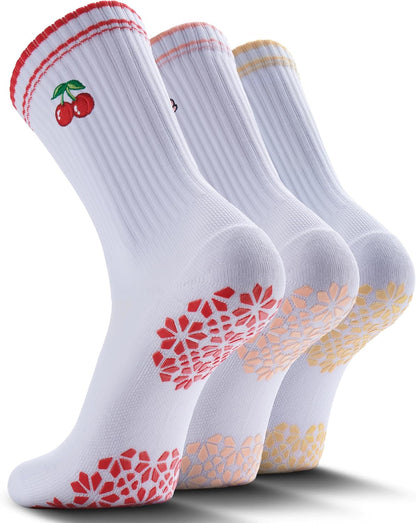 Women Pilates Grip Socks, Crew Sticky Socks