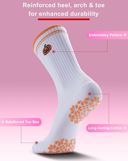 Women Pilates Grip Socks, Crew Sticky Socks