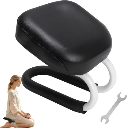 Black Meditation Bench, Meditation Chair, Kneeling Meditation Stool, Seiza Chair, Prayer Bench with Cushion for Home Studio Portable Non-Slip Yoga Stool.