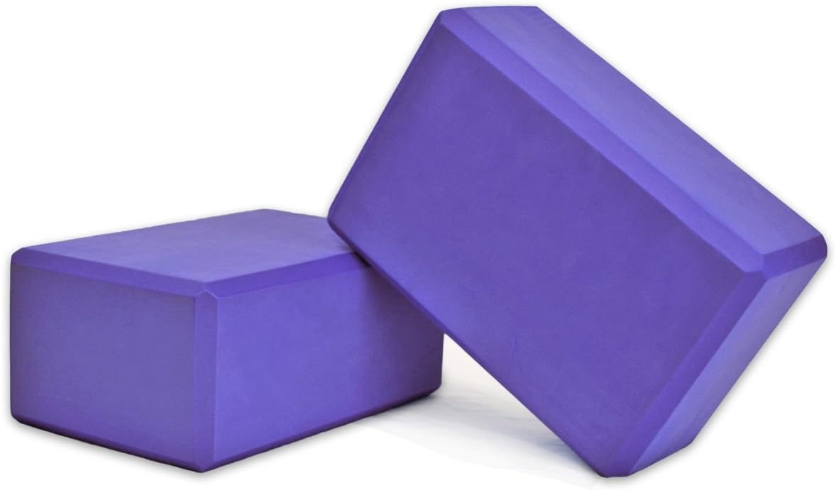 High Density and Lightweight Foam Yoga Blocks - Strength and Flexibility Aid (Set of 2)