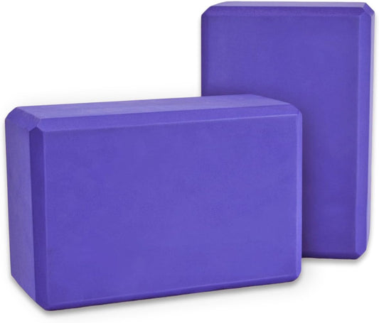 High Density and Lightweight Foam Yoga Blocks - Strength and Flexibility Aid (Set of 2)