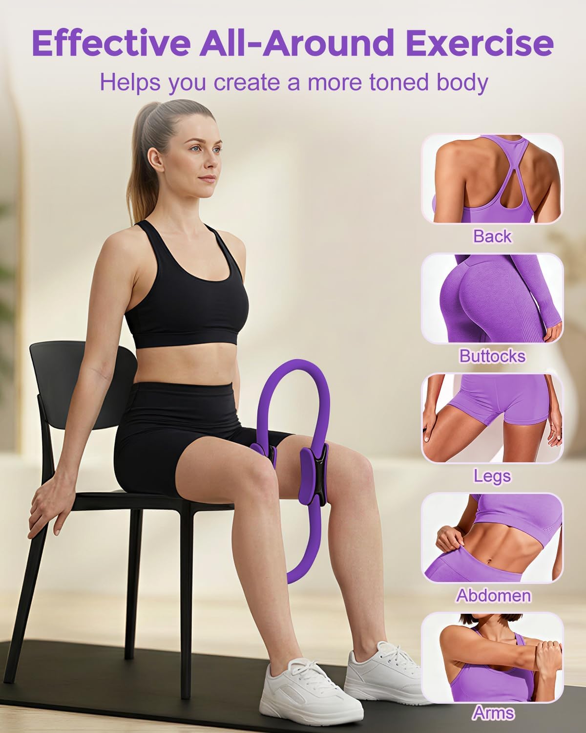 Home Pilates Essentials Kit for Women, Magic Circle Pilates Equipment Ring and Ball Set, Resistance Bands Workout Guide Video for 28 Day Pilates Challenge Starter Kit for Beginners