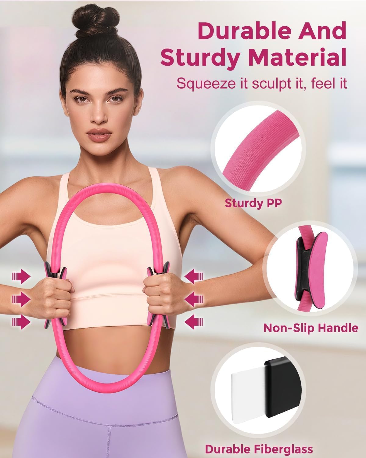 Home Pilates Essentials Kit for Women, Magic Circle Pilates Equipment Ring and Ball Set, Resistance Bands Workout Guide Video for 28 Day Pilates Challenge Starter Kit for Beginners