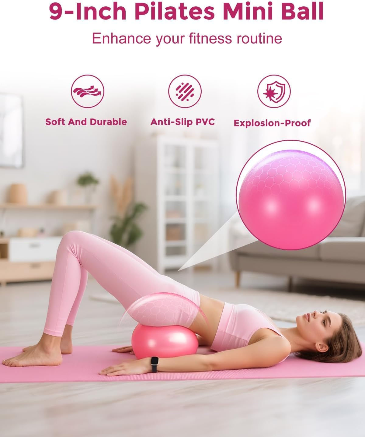 Home Pilates Essentials Kit for Women, Magic Circle Pilates Equipment Ring and Ball Set, Resistance Bands Workout Guide Video for 28 Day Pilates Challenge Starter Kit for Beginners