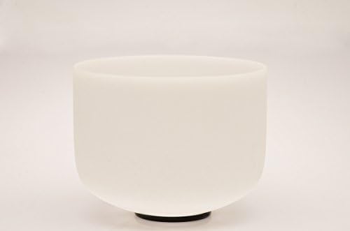 TOPFUND F Note Crystal Singing Bowl 10 inch Heart Chakra with Heavy Duty Carrying Case and Suede Mallet