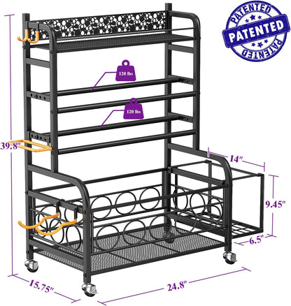 3-Tier Dumbbell Rack with Wheels, Weight Rack for Home Gym Storage