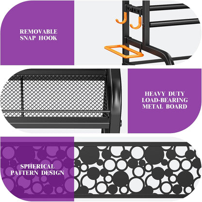 3-Tier Dumbbell Rack with Wheels, Weight Rack for Home Gym Storage