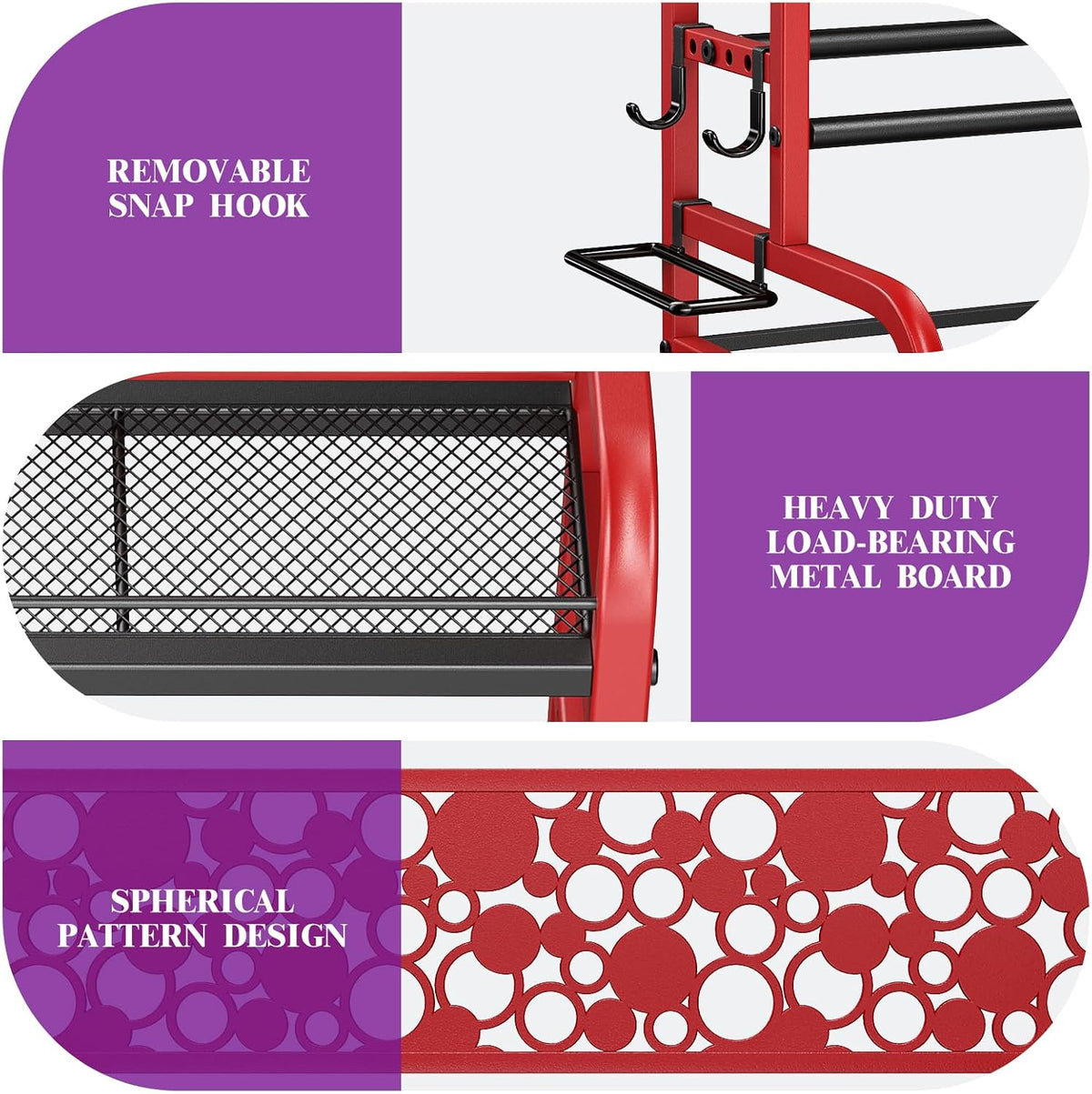 3-Tier Dumbbell Rack with Wheels, Weight Rack for Home Gym Storage