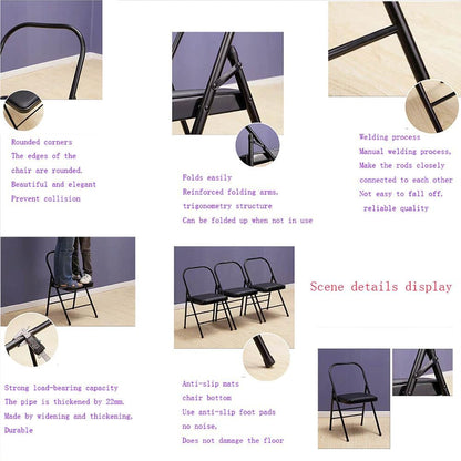 Yoga Chair, Pilates Chair,Yoga Inversion Chair,Backless Yoga Chair Props,Yoga Chair Iyengar,Black-31.5in