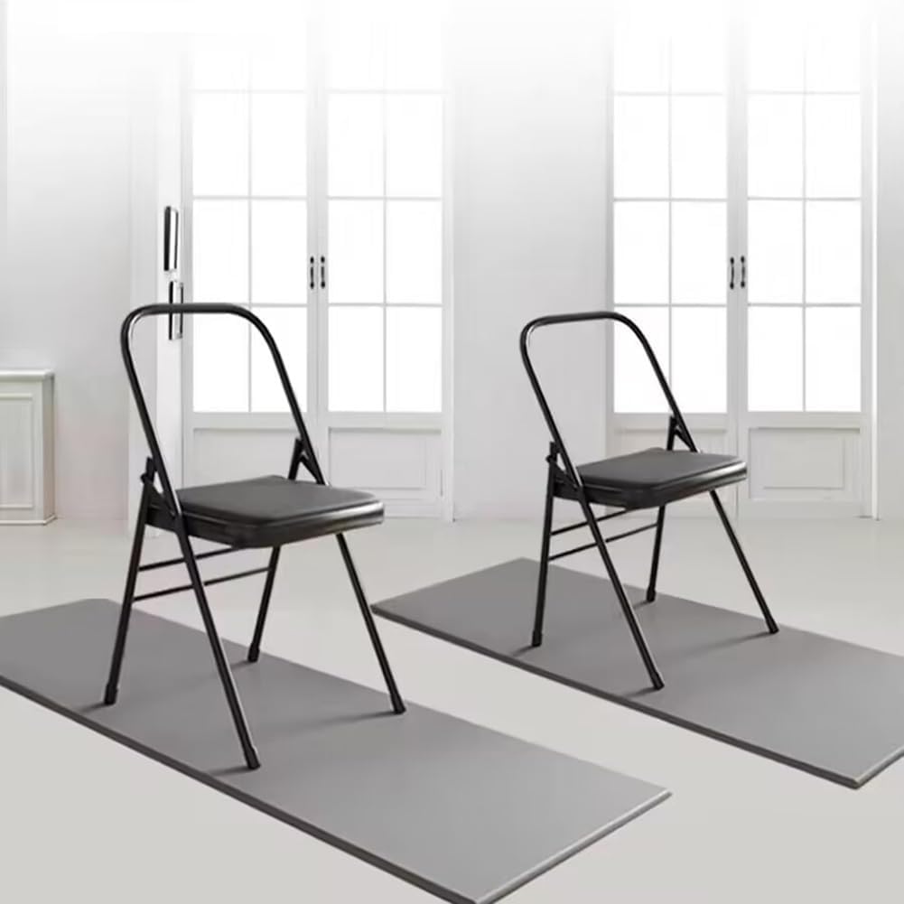 Yoga Chair, Pilates Chair,Yoga Inversion Chair,Backless Yoga Chair Props,Yoga Chair Iyengar,Black-31.5in